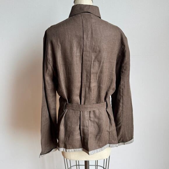 MAXMARA 100% Linen Belted Utility Jacket - Picture 4 of 12